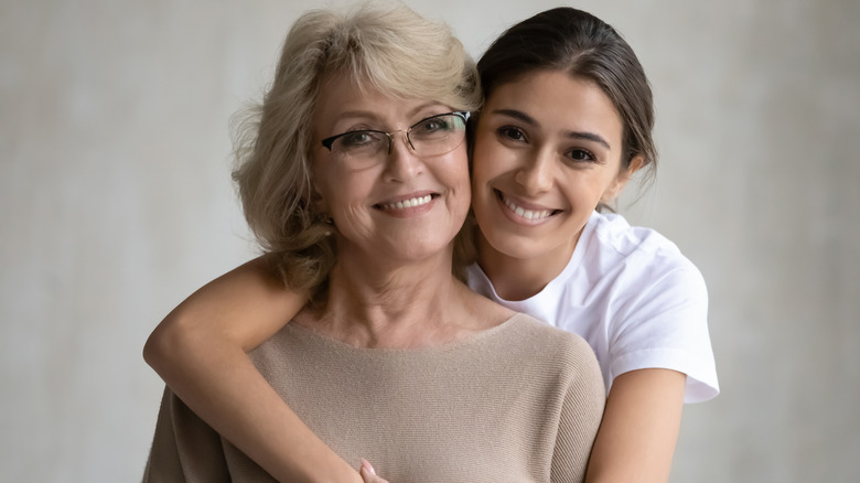 woman with an older friend
