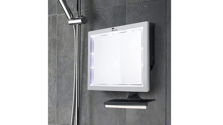 Light up shower mirror