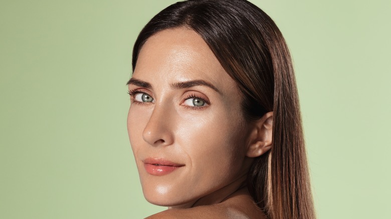 Woman with glowing skin