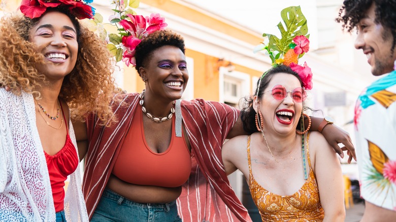 Group of friends laughing 