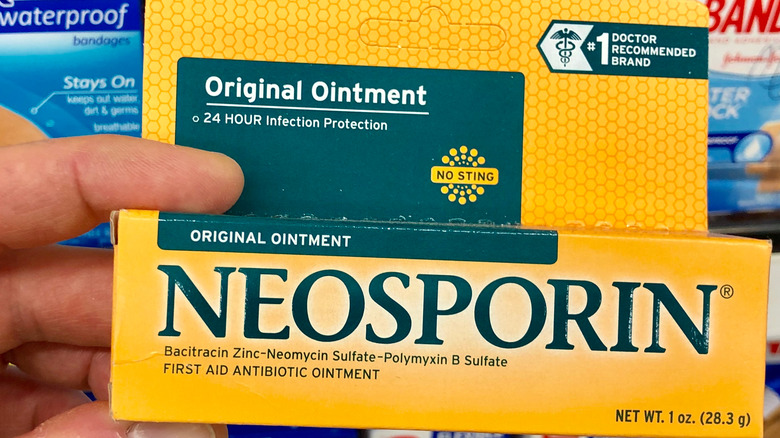 Neosporin box man hand