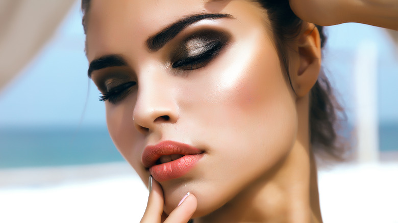 Dark sexy mask and makeup