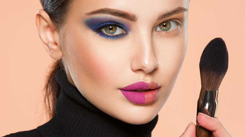 Half a face of makeup