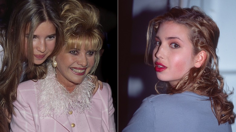 A side-by-side image of Ivanka Trump posing in 1996 with her mother Ivana Trump and Ivanka Trump modeling at the Jill Stuart Spring 1998 fashion show