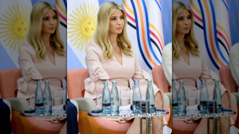 Ivanka Trump in a pink dress at the 2017 G20 summit.