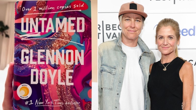 Ivanka Trump holds a copy of Untamed, by Glennon Doyle, pictured with her wife, Abby Wambach