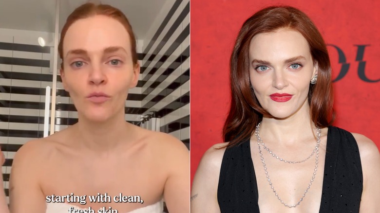 Madeline Brewer with red lipstick