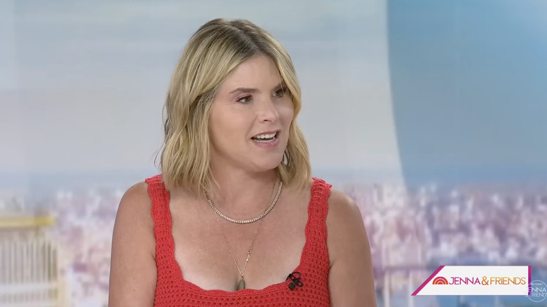 Jenna Bush Hager sits talks while hosting The Today Show