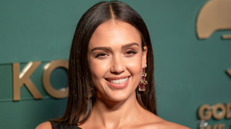 Jessica Alba smiling at event