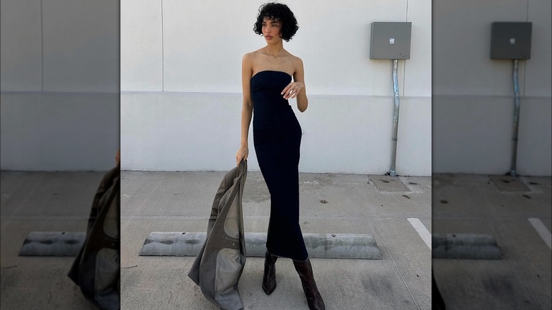 Girl with short black hair