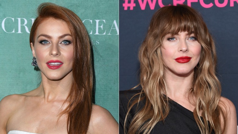 Julianne Hough with copper hair and bangs