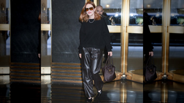Julianne Moore outside "The Kelly Clarkson Show" in Midtown in October 2025 in New York City