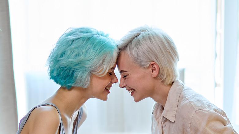 happy lesbian couple