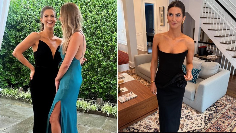 Kaitlan Collins attends her friend's wedding and a work event in a long black dresses
