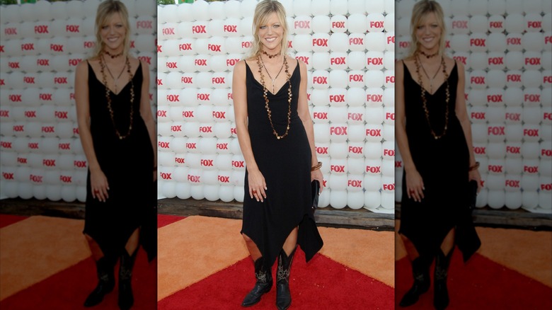 Kaitlin Olson wearing a black dress in 2005