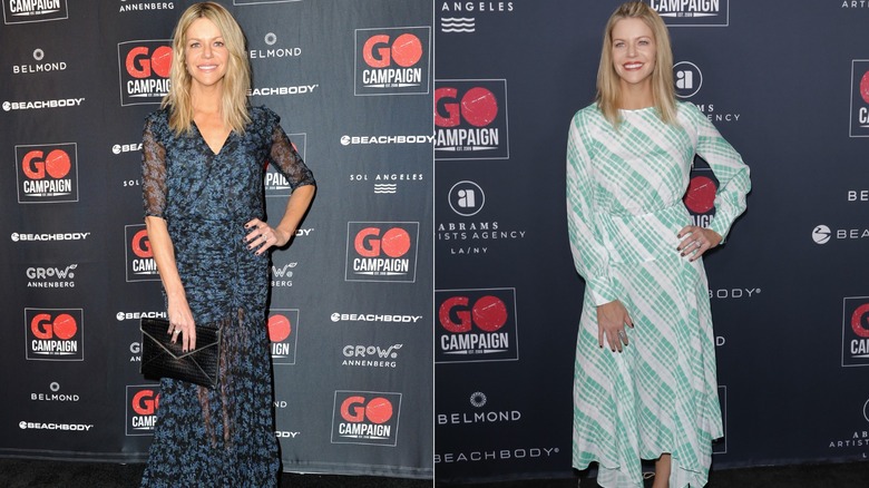 Kaitlin Olson in 2018 and 2019 posing in dresses