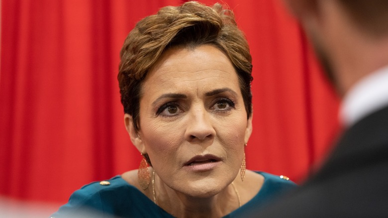 Kari Lake photographed staring at someone