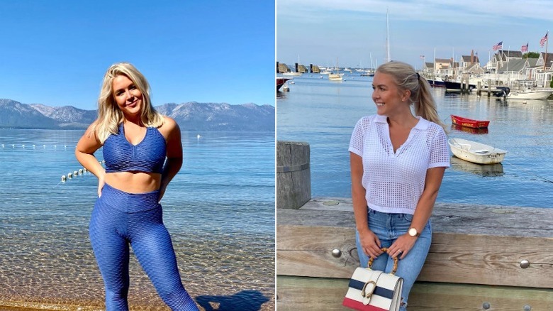 Karoline Leavitt on the shores of Lake Tahoe and Nantucket harbor