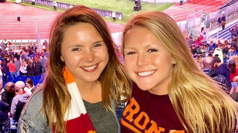 Karoline Leavitt with bleached brows at a soccer game