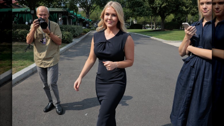 Karoline Leavitt goes to meet the press