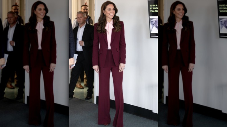 Kate Middleton smiles at a public event