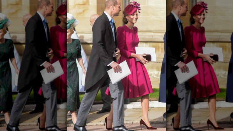 Prince William and Princess Catherine arrive at Princess Eugenie's wedding