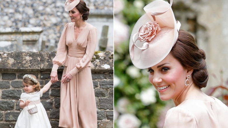 Kate Middleton with daughter Charlotte at Pippa Middleton's wedding