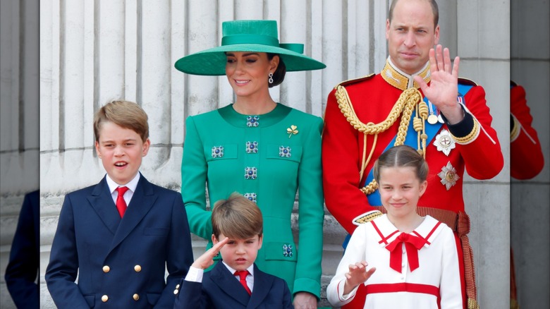 Kate Middleton, Prince William, and their three children at the 2023 Trooping the Colour.