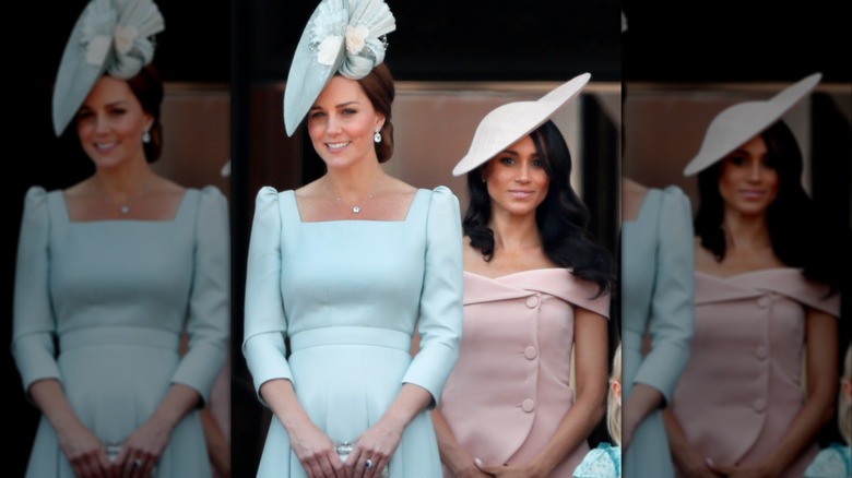 Kate Middleton and Meghan Markle at the 2018 Trooping the Colour.