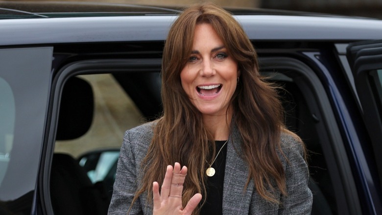 Kate Middleton with curtain bangs