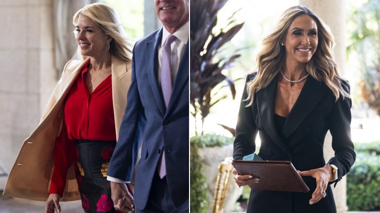 Pam Bondi and Lara Trump at the Scavino-Elmore wedding