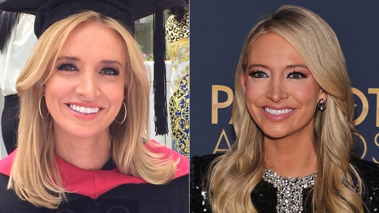 Kayleigh McEnany at her college graduation in 2016 vs on a red carpet in 2024