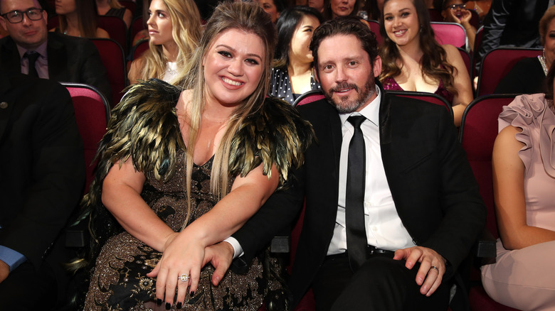Kelly Clarkson and Brandon Blackstop at the AMAs