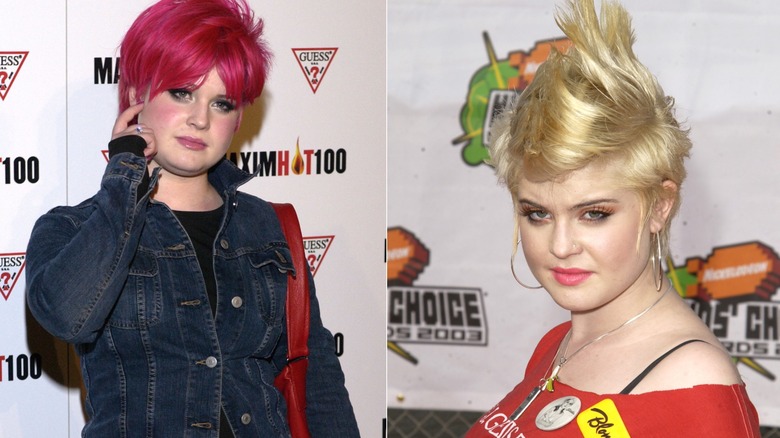 Kelly Osbourne with a pink bob and a blond mohawk