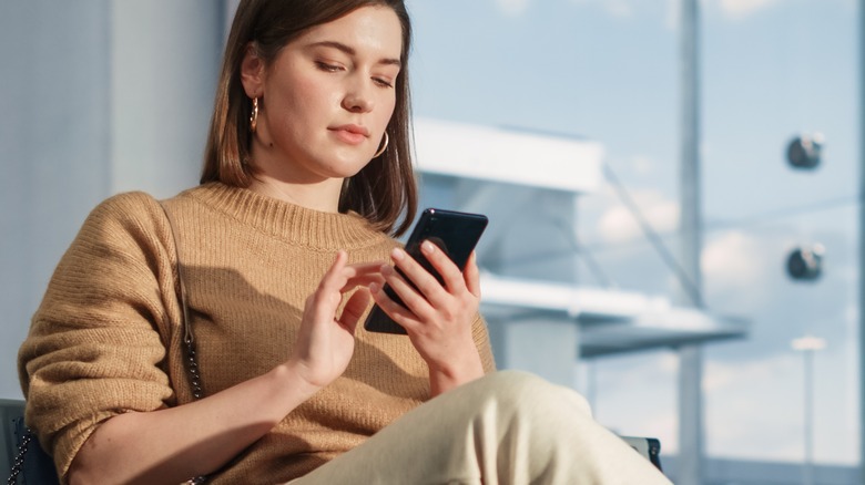 preparing to board flight