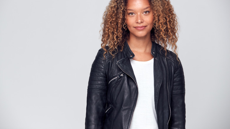 Black leather jacket