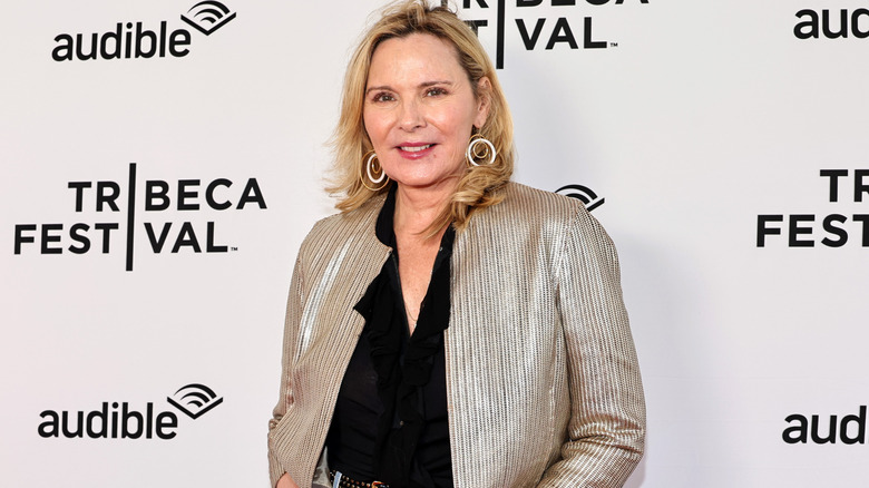Kim Cattrall walking Tribeca Festival carpet