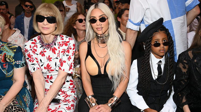 Anna Wintour, Kim Kardashian, and North West in 2023