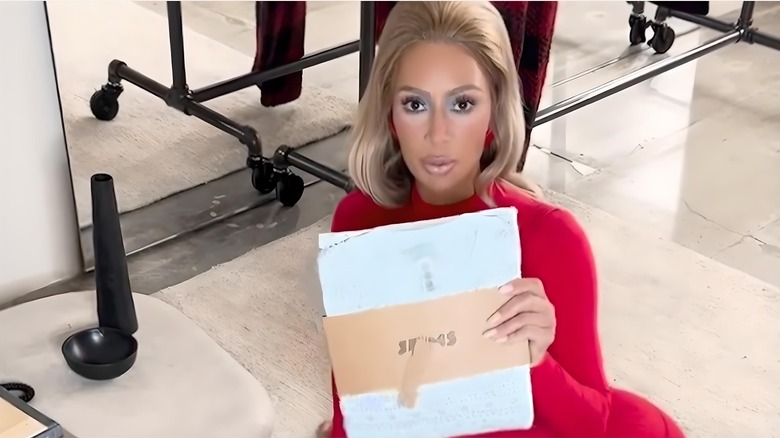 Kim Kardashian with icy blue eye look