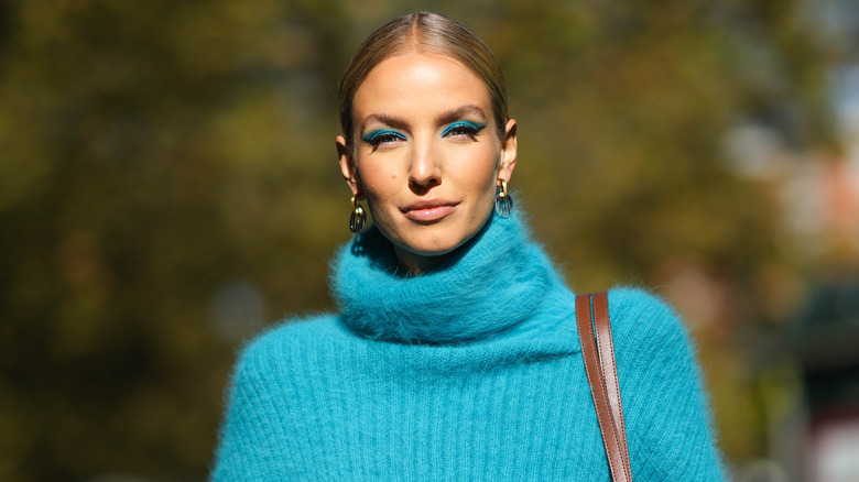 Woman wearing nude lipstick