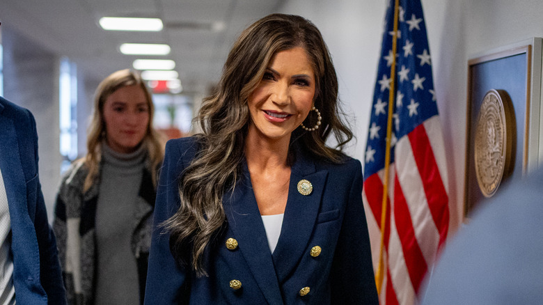 Kristi Noem wearing a blue blazer