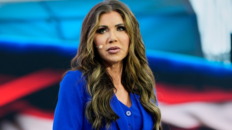 Kristi Noem wearing full hair extensions