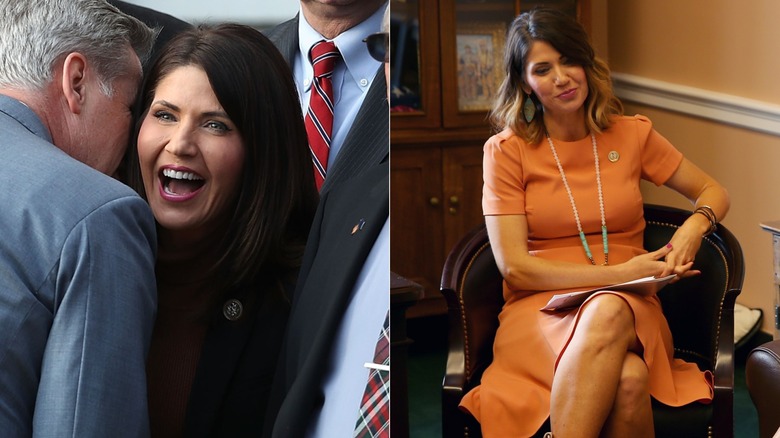 Kristi Noem laughing and smiling in 2017.