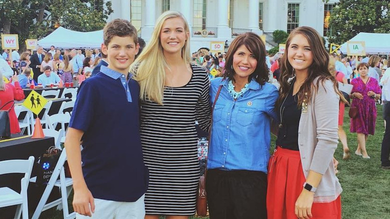 Kristi Noem with her daughters Kennedy and Kassidy and son Booker