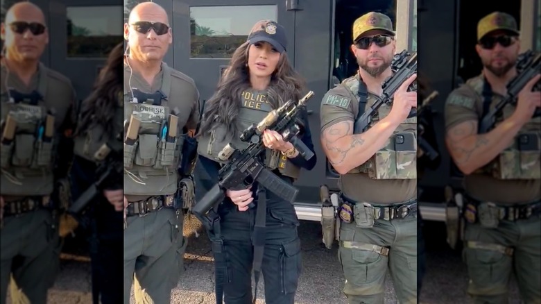 Kristi Noem in full tactical gear