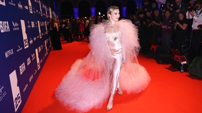 Florence Pugh wearing slip dress