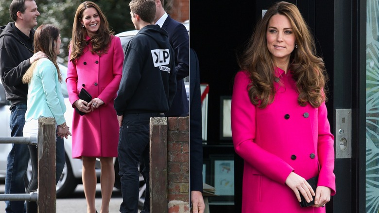 Kate Middleton in a hot-pink dress in March 2015
