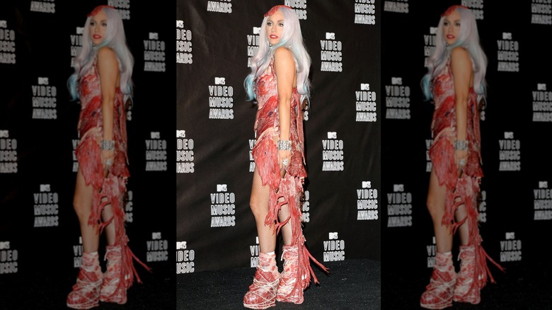 Lady Gaga in meat dress