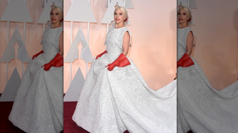 Lady Gaga in white gown