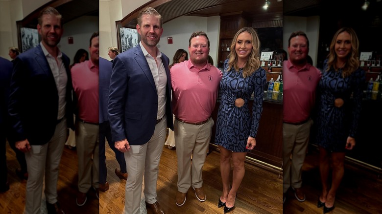 Lara Trump wearing an unsuitable dress with a side cut-out
